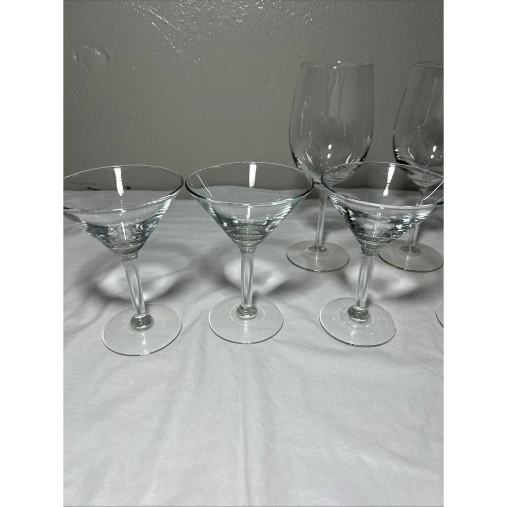 Mixed Stemware Bar Glasses Set of 7 Martini Coupe Wine Cocktail Drinkware Set